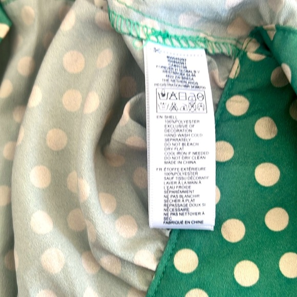 Polka Dot Tie-Front Blouse - Green - Picture 4 of 8